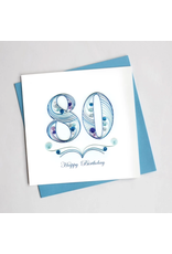 Happy 80th Birthday Quill Card