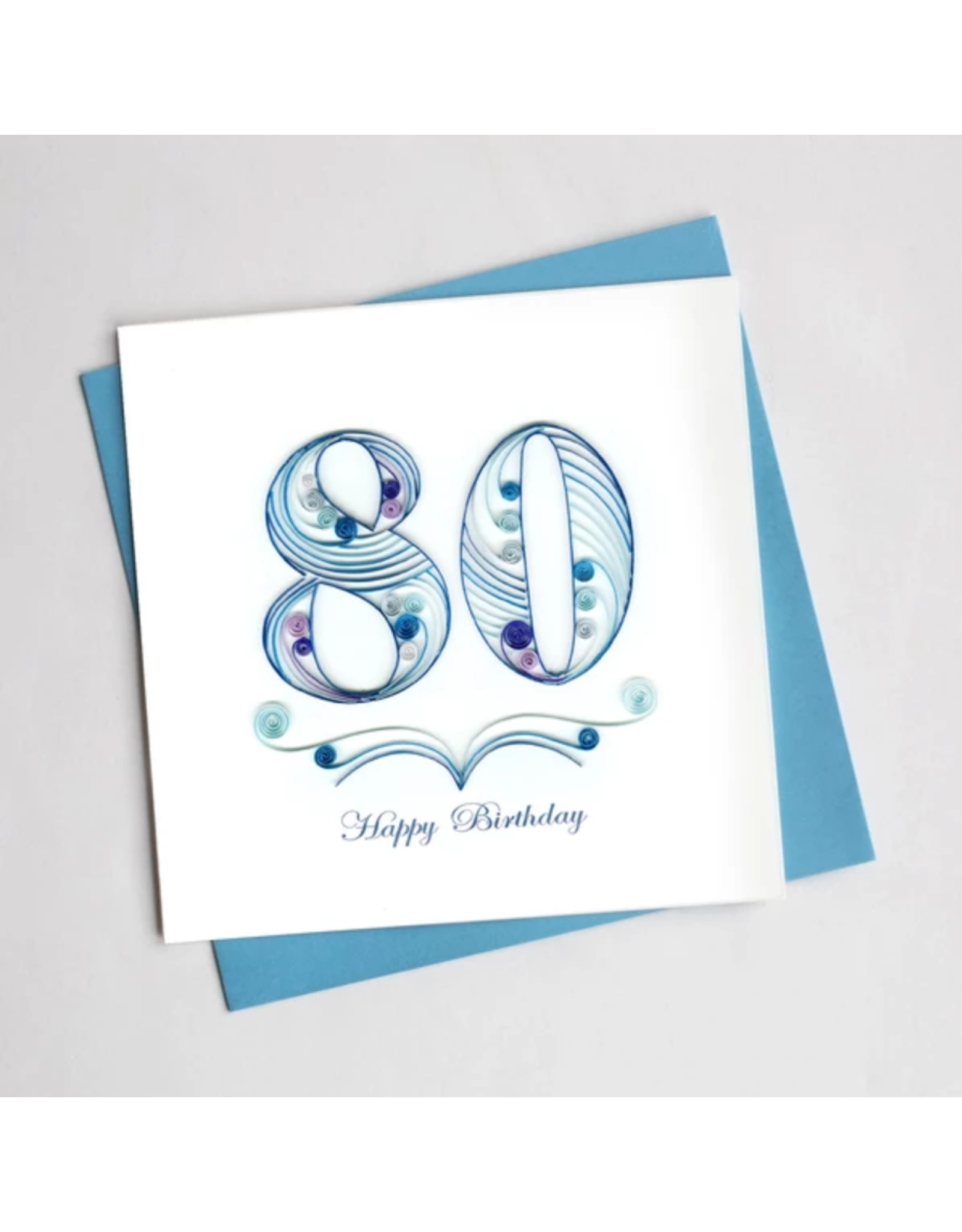 Happy 80th Birthday Quill Card