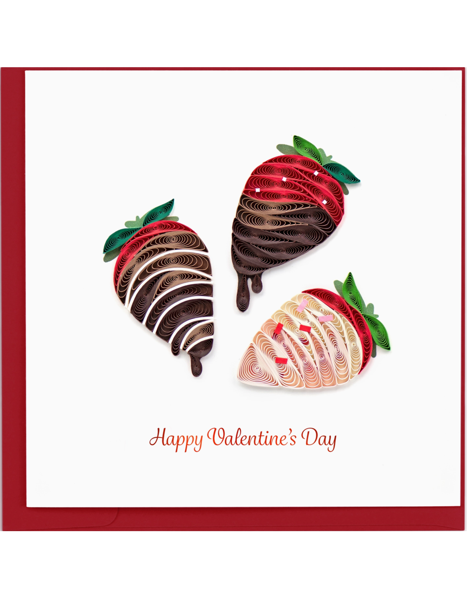 Trade roots Chocolate Covered Strawberries Quilling Card, Vietnam