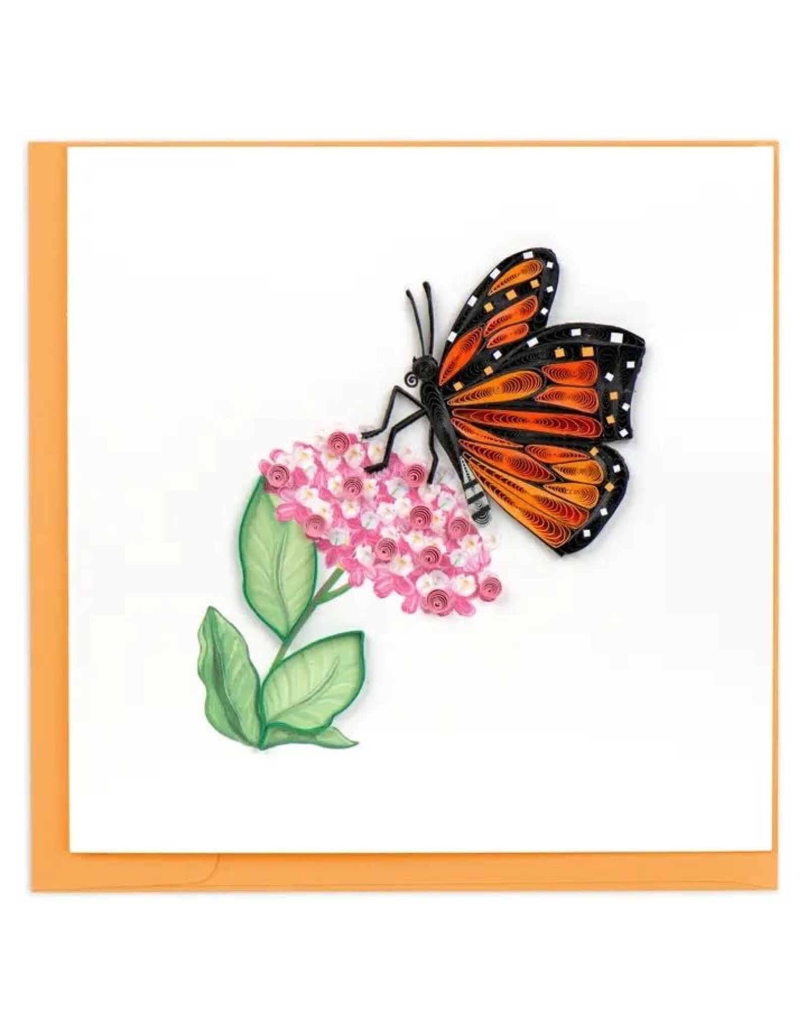 Quilled Monarch Milkweed Butterfly Greeting Card
