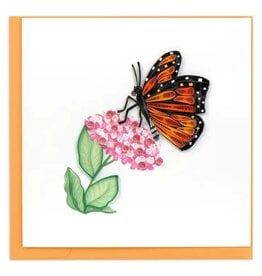 Quilled Monarch Milkweed Butterfly Greeting Card