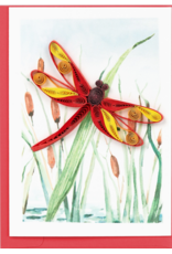 Trade roots Red Dragonfly Quill Enclosure Card,  Vietnam
