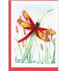 Trade roots Red Dragonfly Quill Enclosure Card,  Vietnam