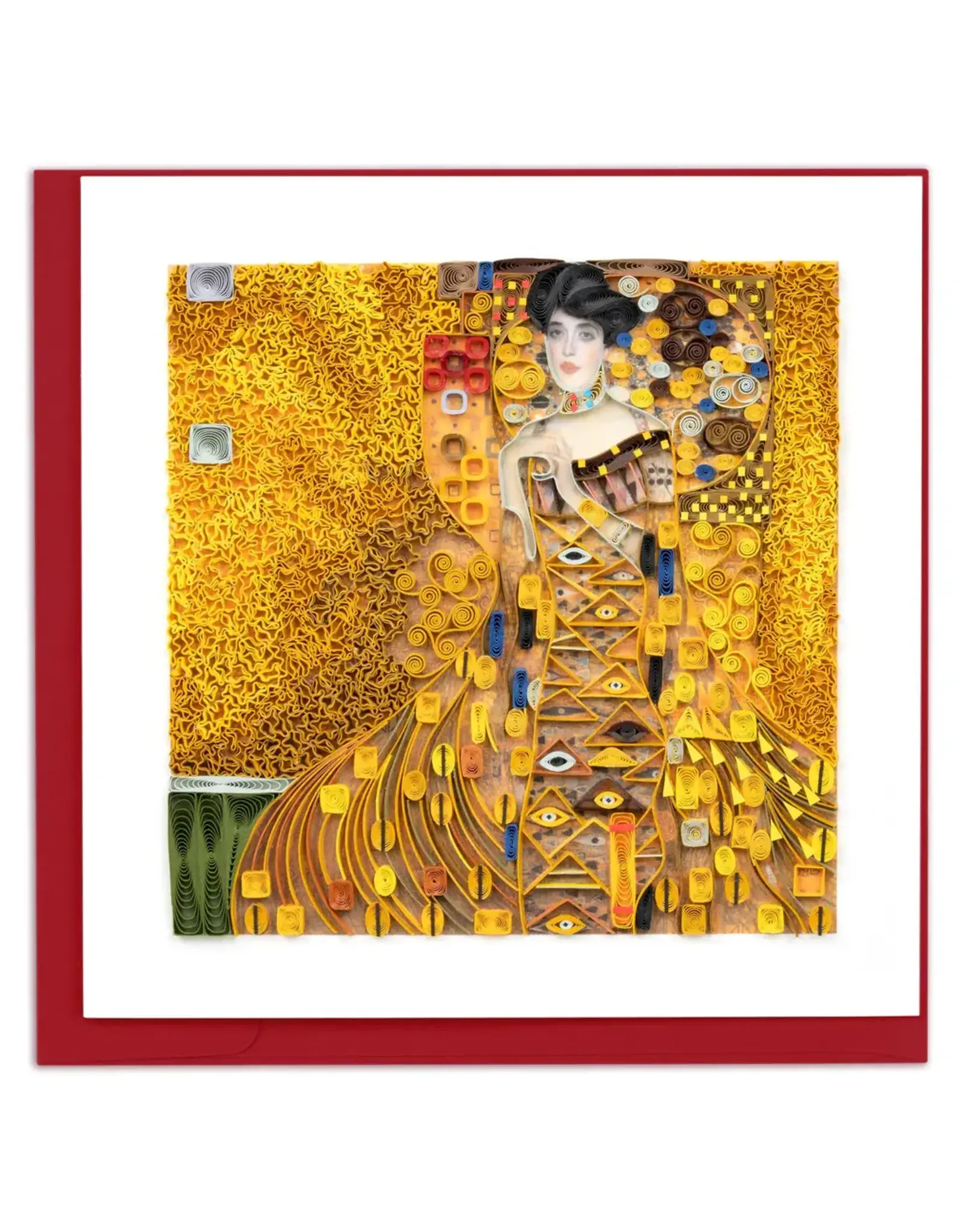 Quilled Lady in Gold Klimt Greeting Card,  Artist Series, Vietnam W/ FRAME
