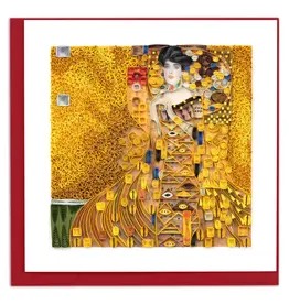 Quilled Lady in Gold Klimt Greeting Card,  Artist Series, Vietnam W/ FRAME