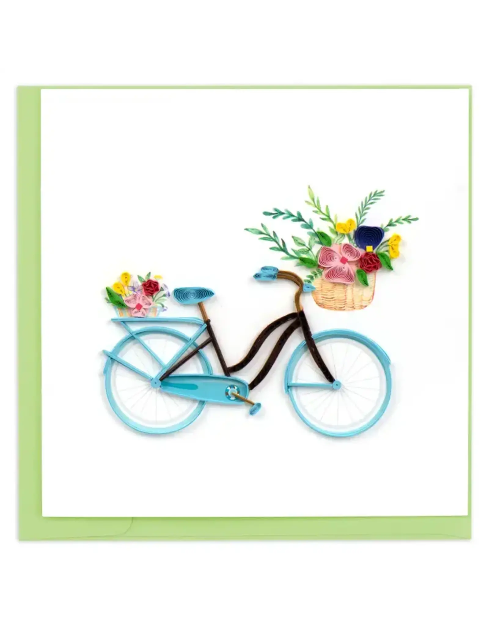 Trade roots Bicycle with Flower Basket  Quilling Card, Vietnam