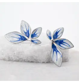 Flourish Blue and Silver Leaf Earrings Flourish Blue and Silver Leaf Earrings