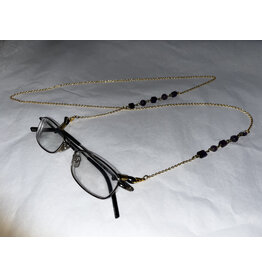 Amethyst and Brass Eyeglass Chain