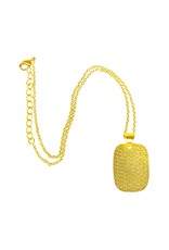 Brass Hammered Rectangle Pendant, India