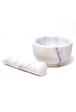 Handmade White Marble Mortar & Pestle, India