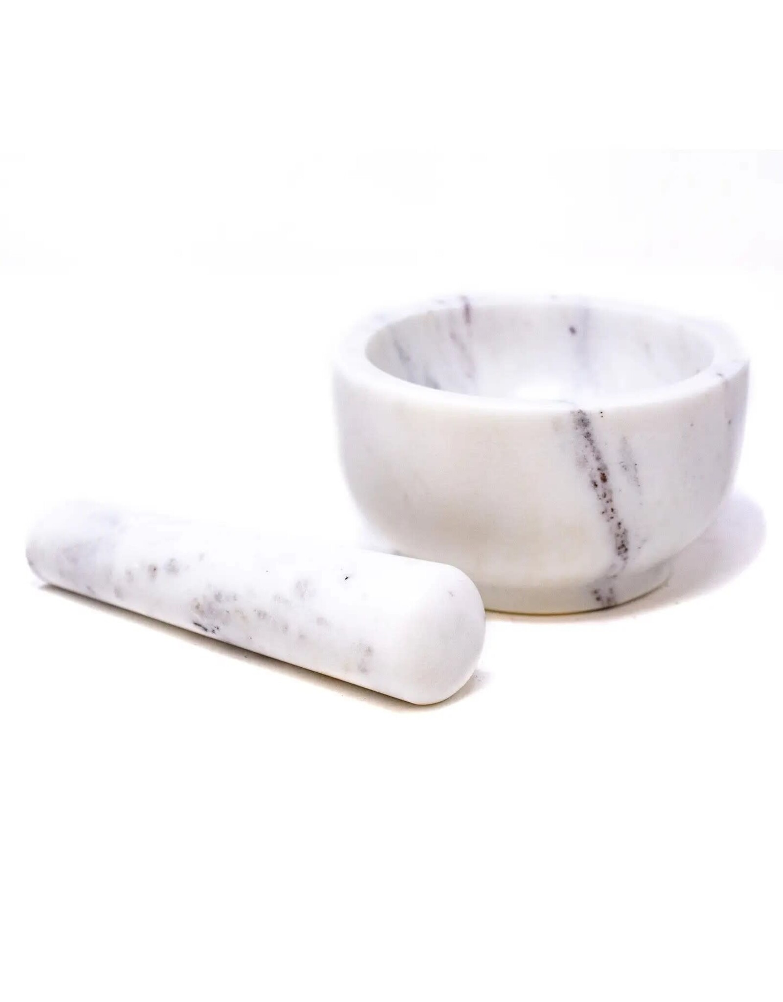 Handmade White Marble Mortar & Pestle, India