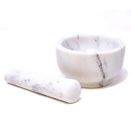 Handmade White Marble Mortar & Pestle, India