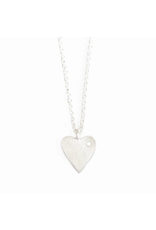 Silverpolished Heart On Brass Silver Necklace, India