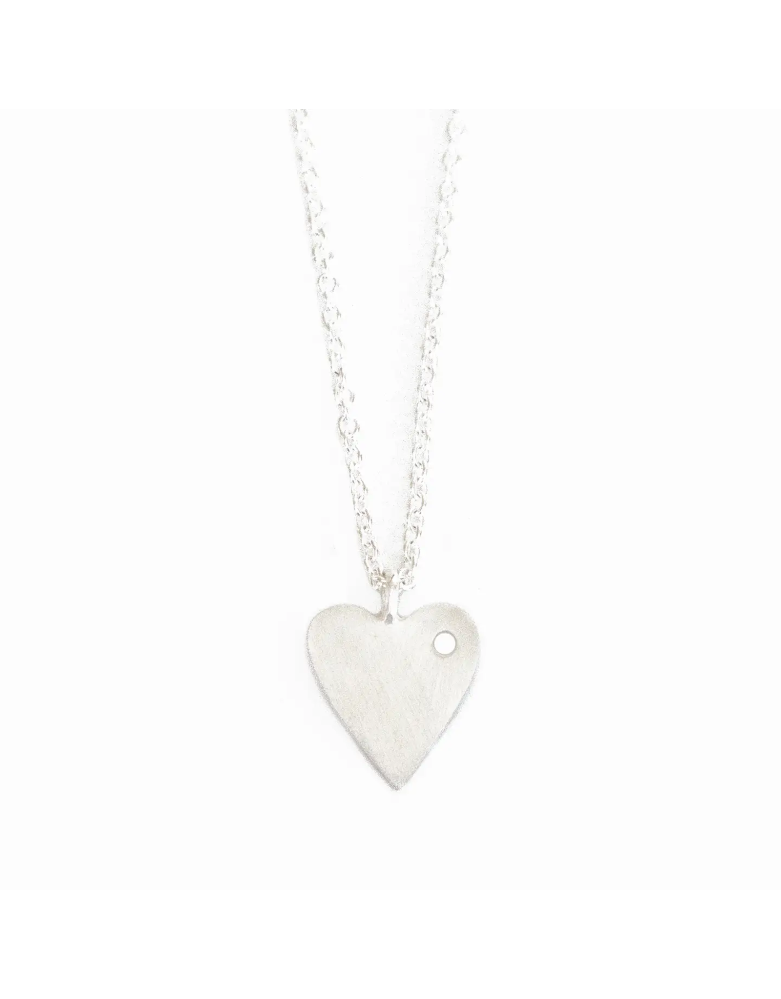 Silverpolished Heart On Brass Silver Necklace, India