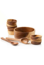 Acacia Wood Salad Serving Set, India 9pc