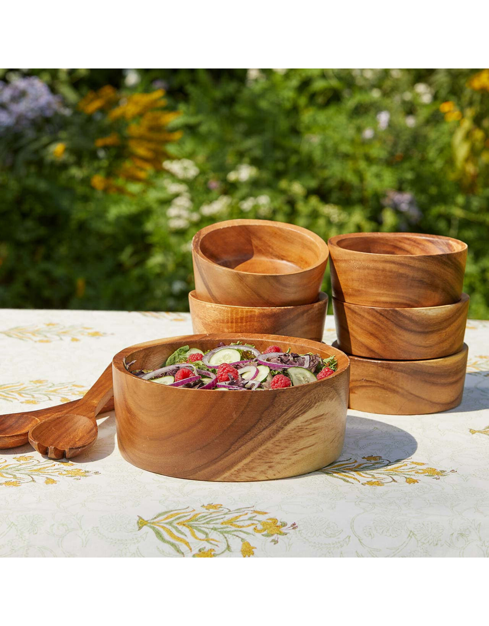 Acacia Wood Salad Serving Set, India 9pc