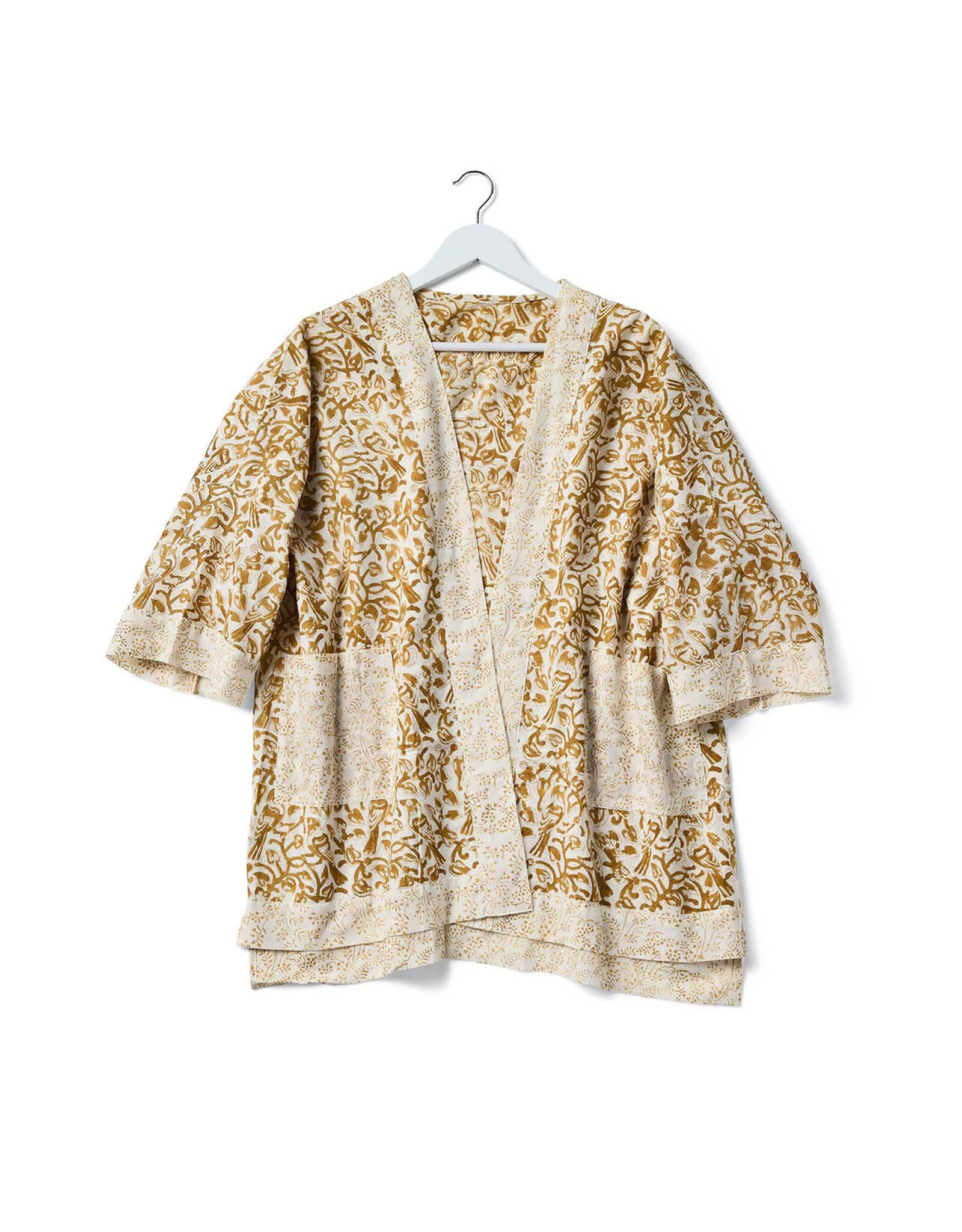 Saffron Finch Kalamkari Kimono, India