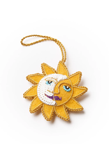 Larissa Plush Sun Moon Felt Ornament - Hand Embroidered