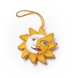 Larissa Plush Sun Moon Felt Ornament - Hand Embroidered