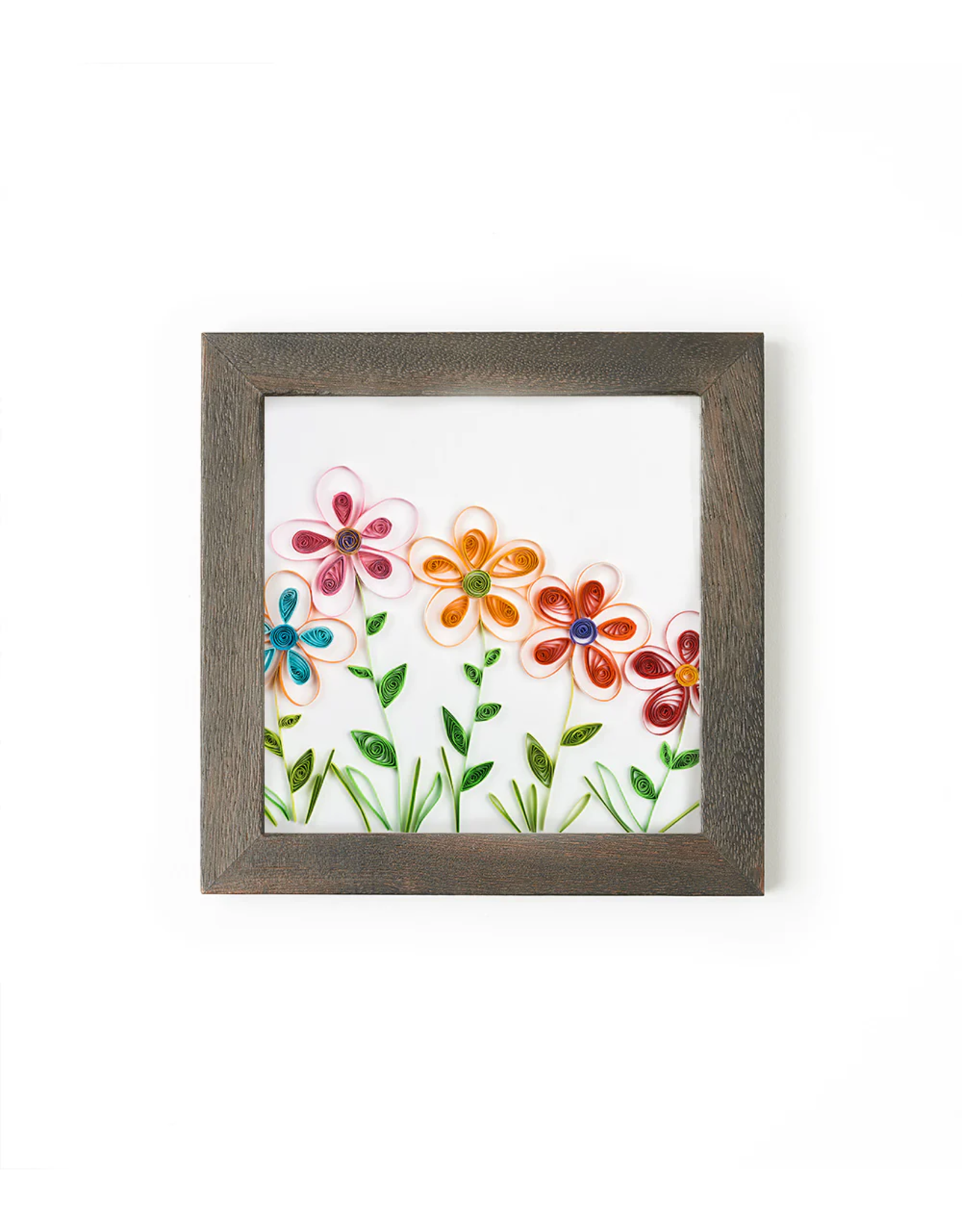Bimala 6x6 Dark Brown Wood Quilling Card Frame, India (PICTURE NOT INCLUDED)
