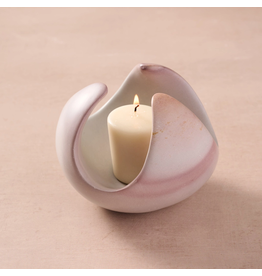 Maua Lotus Soapstone Tealight Holder, Kenya