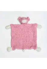 Organic Sherpa Lovey Baby Security Blanket Cuddle Cloth, PIG, Blush