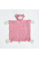 Organic Sherpa Lovey Baby Security Blanket Cuddle Cloth, PIG, Blush