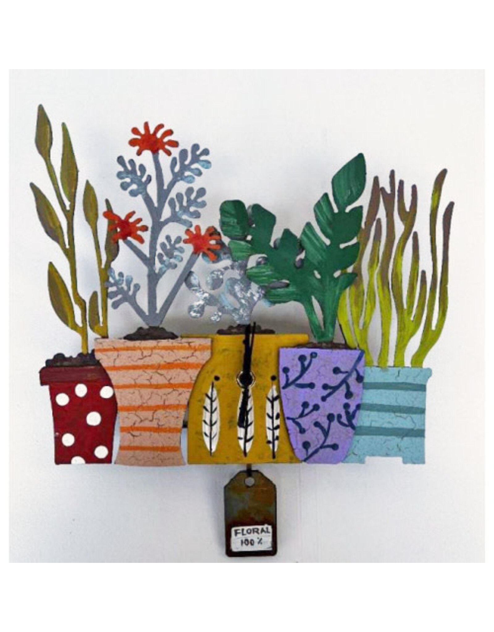 Trade roots Planter Wall Clock, Multi, Colombia