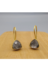 Black Rutile Triangle Earrings, India