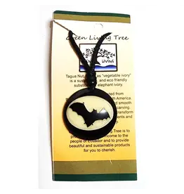 Tagua Nut Bat Necklaces Black and White