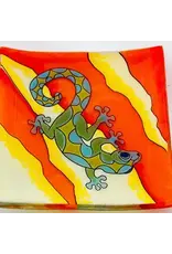 Green Gecko Small Square Glass Dish