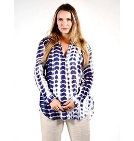 Norie Shibori Top Navy