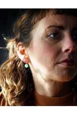Glass Pearl Drop Earrings, Water, Ghana