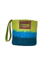 Felt Tote Bags w/ Leather Strap, Nepal Felt Tote Bags w/ Leather Strap, Nepal