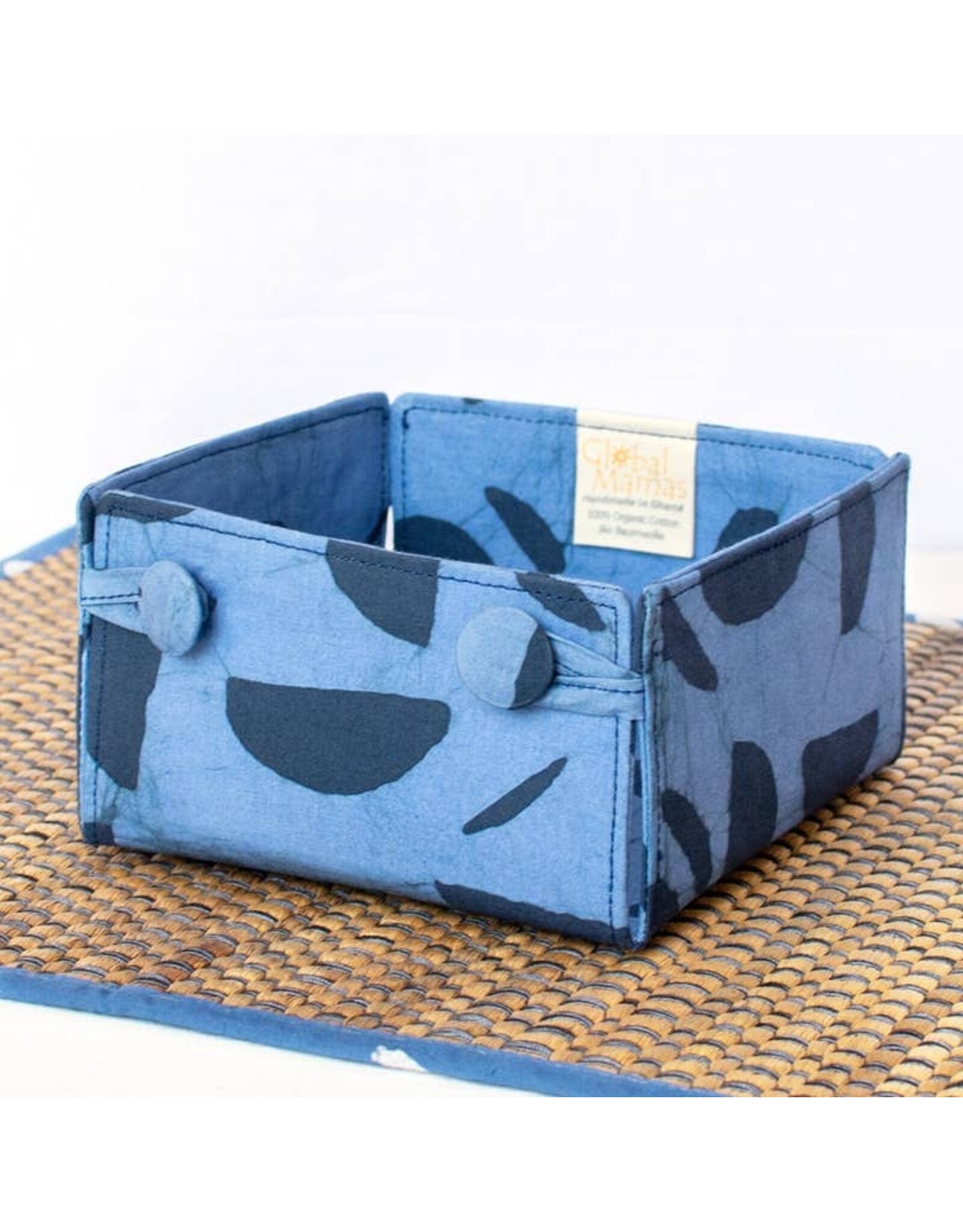Button Basket Mini: Moons - Navy