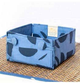 Button Basket Mini: Moons - Navy