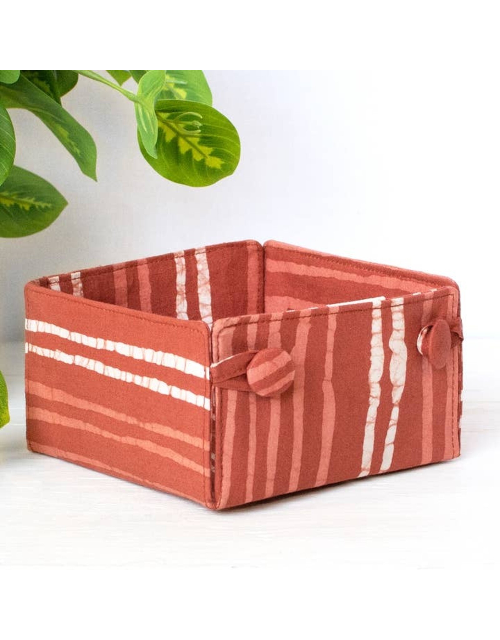 Button Basket Mini: Reeds Rust