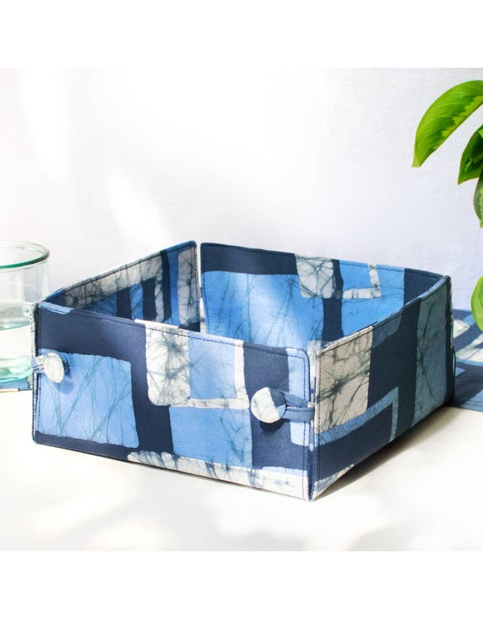 Button Basket Blocks Navy