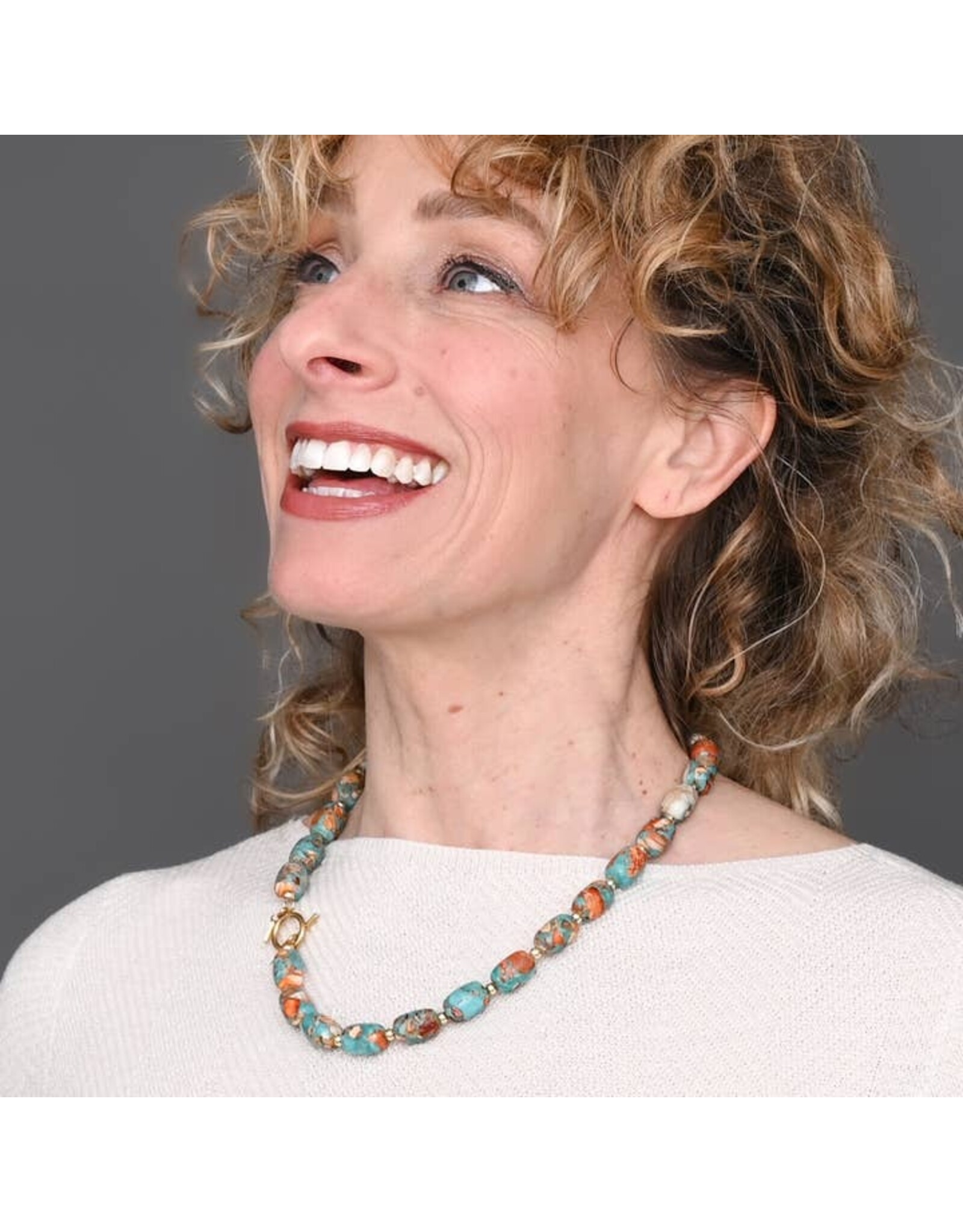 Sierra Bloom Turquoise Emperor Stone Beaded Necklace