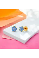 Blue Flowers Tiny Stud Kids Earrings Blue Flowers Tiny Stud Kids Earrings