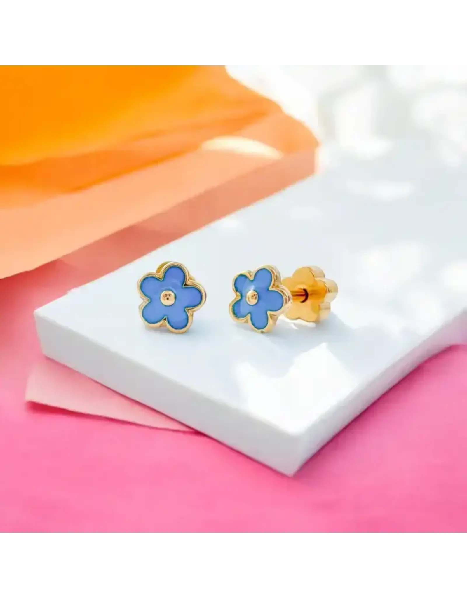 Blue Flowers Tiny Stud Kids Earrings