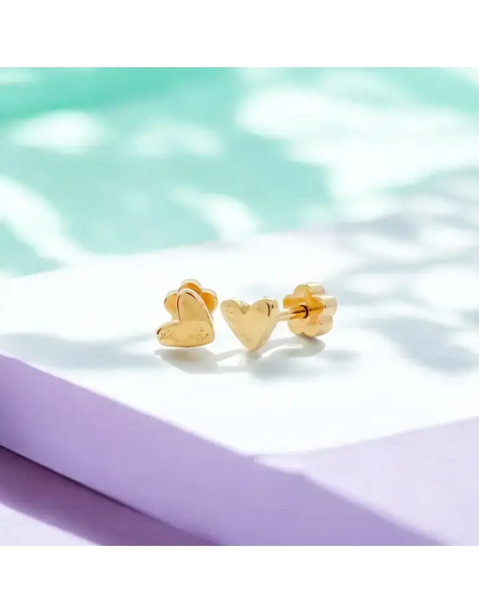 Gold Hearts Tiny Stud Kids Earrings