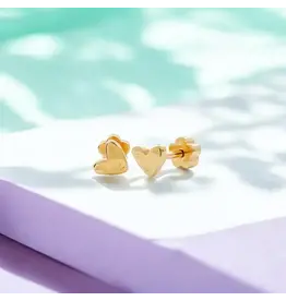 Gold Hearts Tiny Stud Kids Earrings