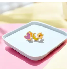 Love You To the Moon Tiny Stud Kids Earrings