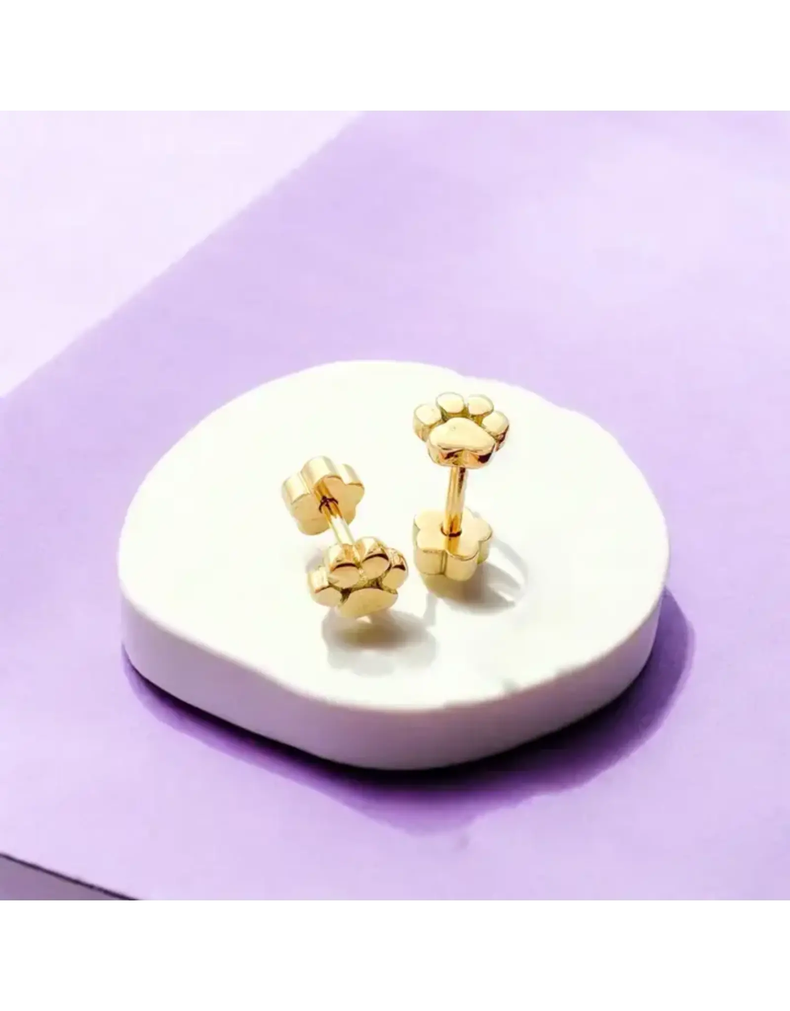 Paw Prints Tiny Stud Kids Earrings, Thailand