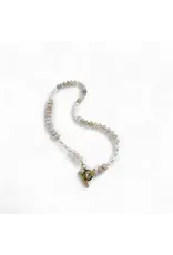 Mist Freshwater Pearl & Bold Gemstone Beaded Necklace, Thailand Mist Freshwater Pearl & Bold Gemstone Beaded Necklace, Thailand