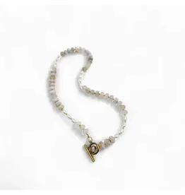 Mist Freshwater Pearl & Bold Gemstone Beaded Necklace, Thailand Mist Freshwater Pearl & Bold Gemstone Beaded Necklace, Thailand