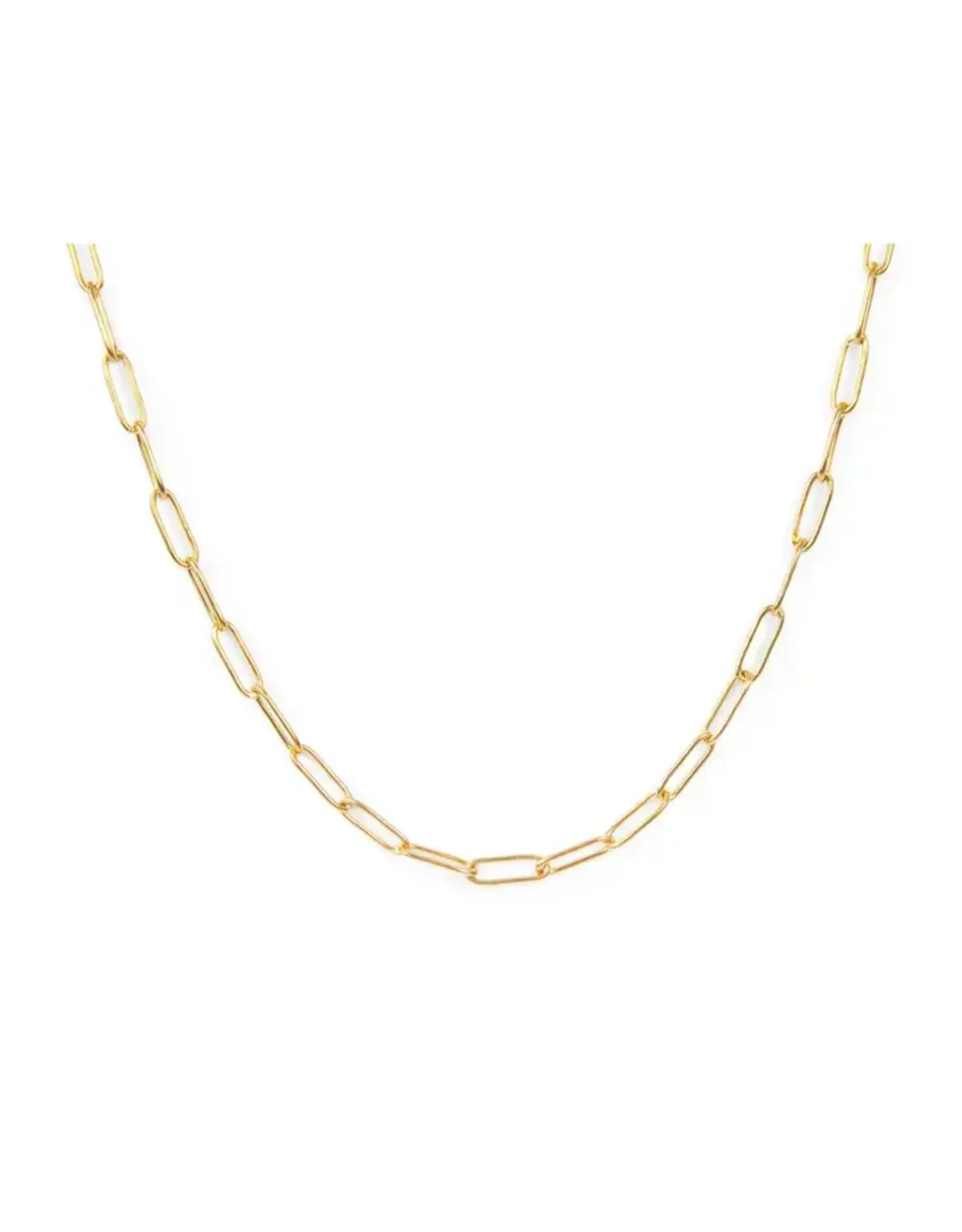 Paperclip Classic Gold Necklace Chain - Thin, Thailand