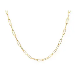 Paperclip Classic Gold Necklace Chain - Thin, Thailand