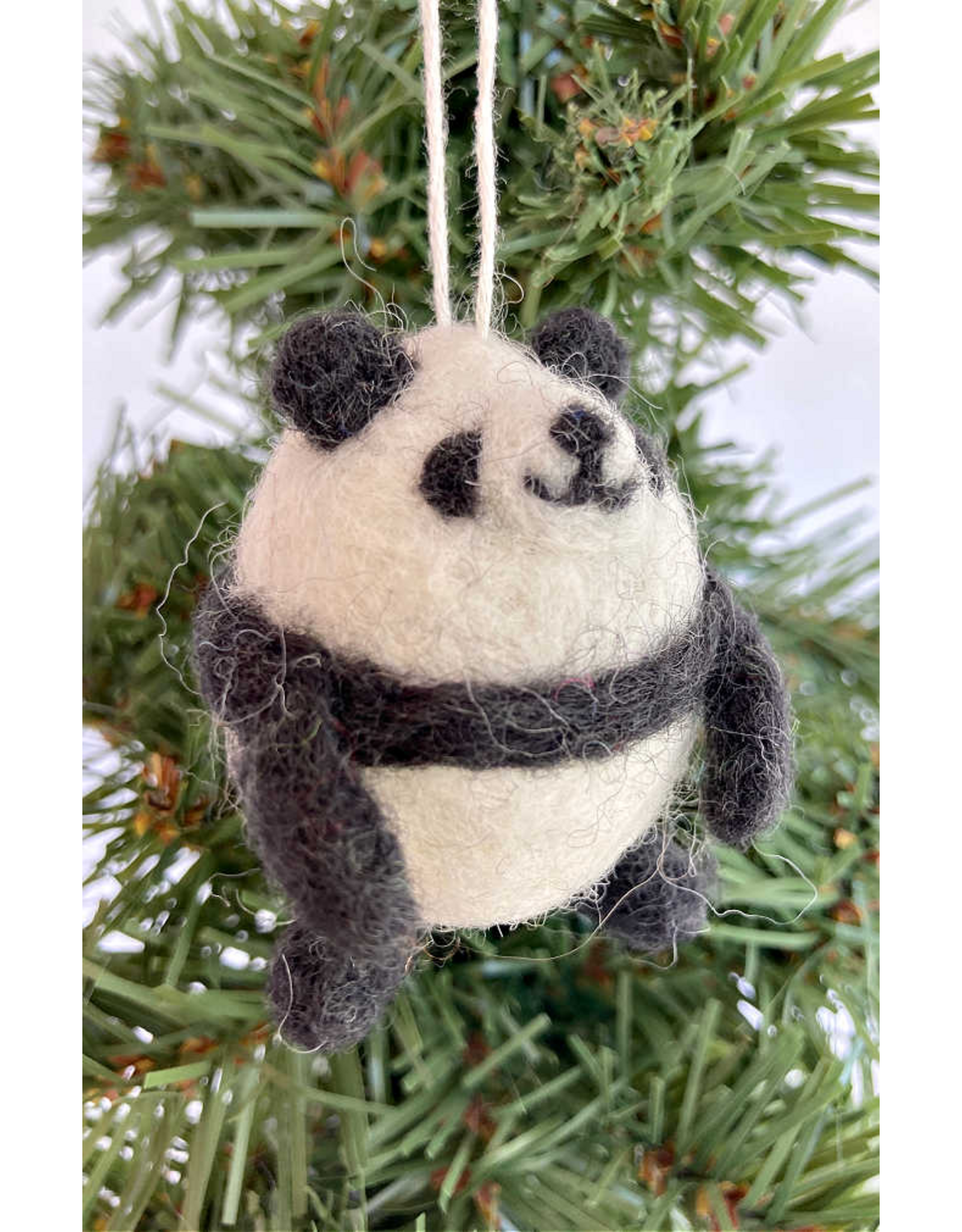 Felt Oval Panda Ornament, Nepal